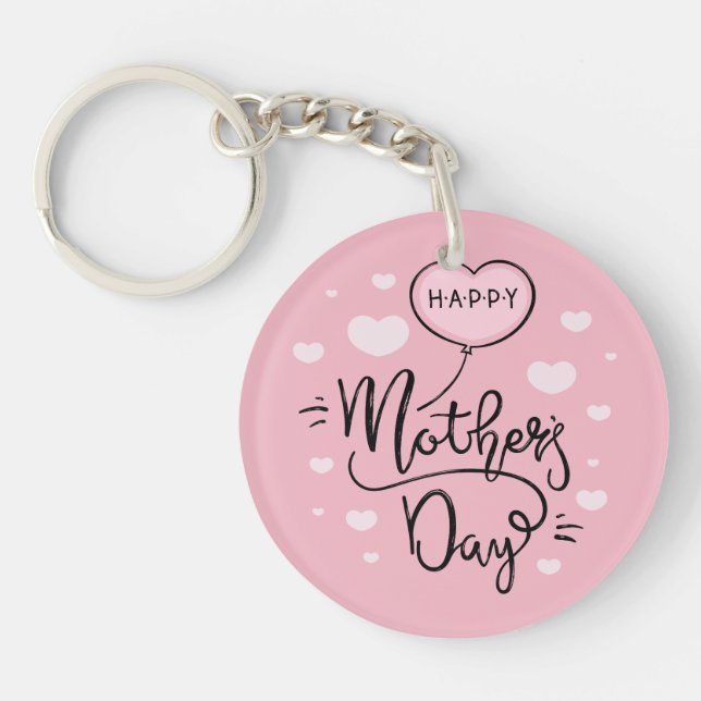 Llavero Caligrafía del Día de la Madre Feliz | Keychain (Frente)