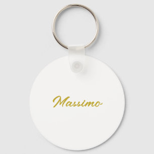 Llavero Caligrafía Elegante Dorado Blanco Llano Nombre Sim