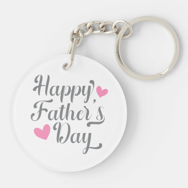 Llavero Caligrafía simple del Día del Padre Feliz | Keycha (Atrás)