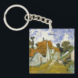 Llavero Calle Auvers-sur-Oise Vincent van Gogh<br><div class="desc">Calle de Auvers-sur-Oise. Vincent Willem van Gogh. Bonito paisaje de pueblo. Calle de un pequeño pueblo con casas de piedra bajo techos rojos. Hay árboles en el fondo. Las nubes cruzan el cielo azul. Reproducción de obras famosas de imágenes artísticas de dominio público.</div>