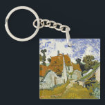 Llavero Calle Auvers-sur-Oise Vincent van Gogh<br><div class="desc">Calle de Auvers-sur-Oise. Vincent Willem van Gogh. Bonito paisaje de pueblo. Calle de un pequeño pueblo con casas de piedra bajo techos rojos. Hay árboles en el fondo. Las nubes cruzan el cielo azul. Reproducción de obras famosas de imágenes artísticas de dominio público.</div>
