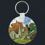 Llavero Calle del pueblo de Vincent van Gogh<br><div class="desc">Calle del pueblo de Vincent van Gogh es una pintura arquitectónica postimpresionista de arte fino vintage que presenta una hilera de cabañas en un camino rural en la ciudad de Auvers, Francia. Sobre el artista: Vincent Willem van Gogh fue un pintor postimpresionista cuya obra fue más notable por su belleza...</div>