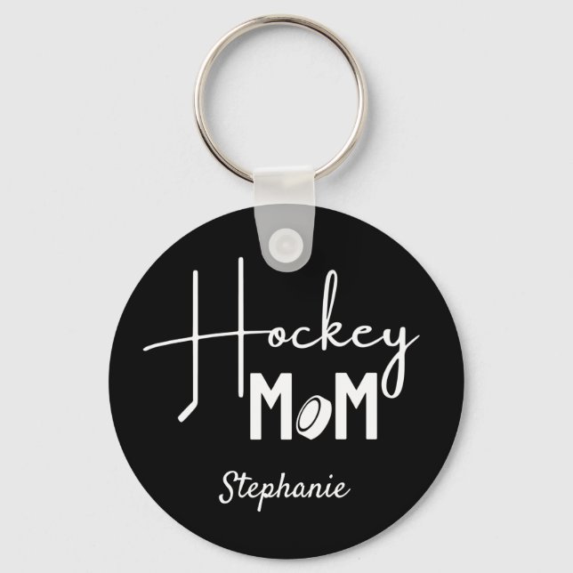 Llavero Callias de hockey Mom Keychain blanco negro (Anverso)