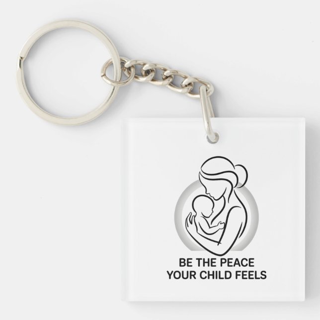 Llavero Calm Mother and Baby Minimalist Mantra (Frente)