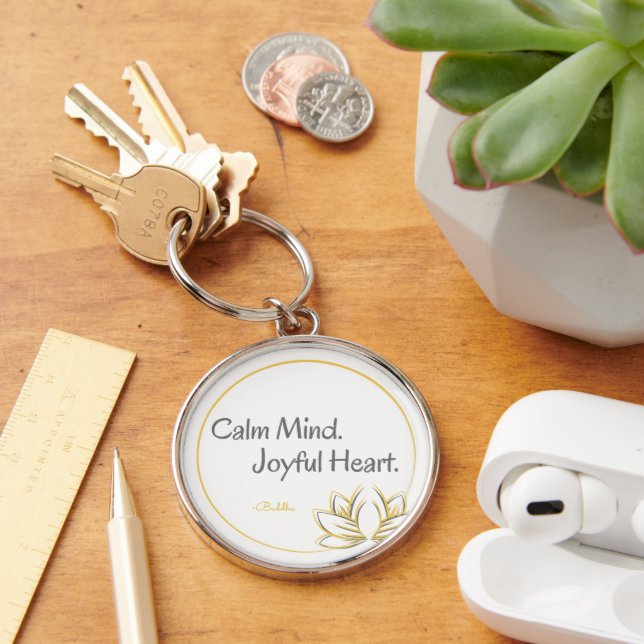 Llavero Calma Mind Joyful Heart Buddha Cita (Escritorio )