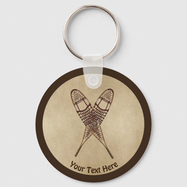 Llavero Calzado De Nieve En Papel Antiguo (Anverso)