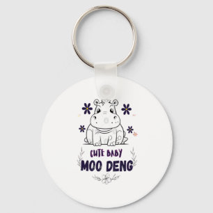 Llavero Cama de Moo Deng para bebé