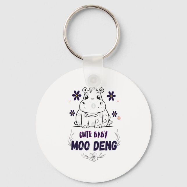 Llavero Cama de Moo Deng para bebé (Anverso)
