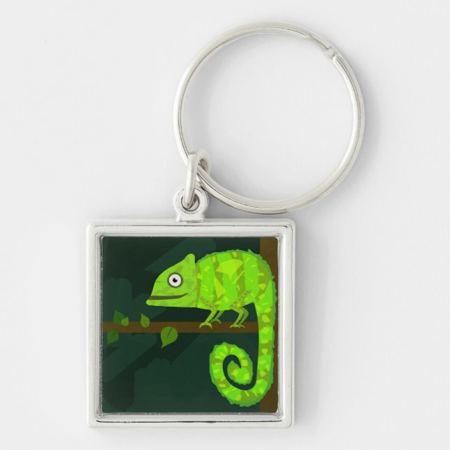 Llavero Camaleón lindo verde (Frente)