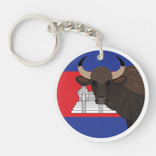 Llavero Camboya Kouprey Bandera nacional animal camboyana