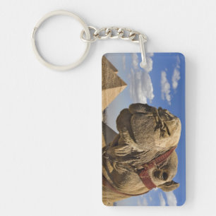 Llavero Camello delante de las pirámides de Giza, Egipto,