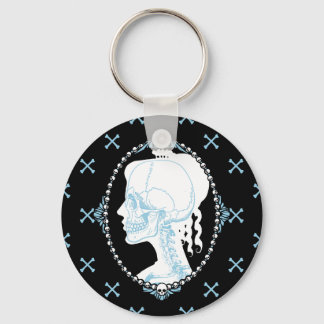 Llavero Cameo de cráneo azul de bonito