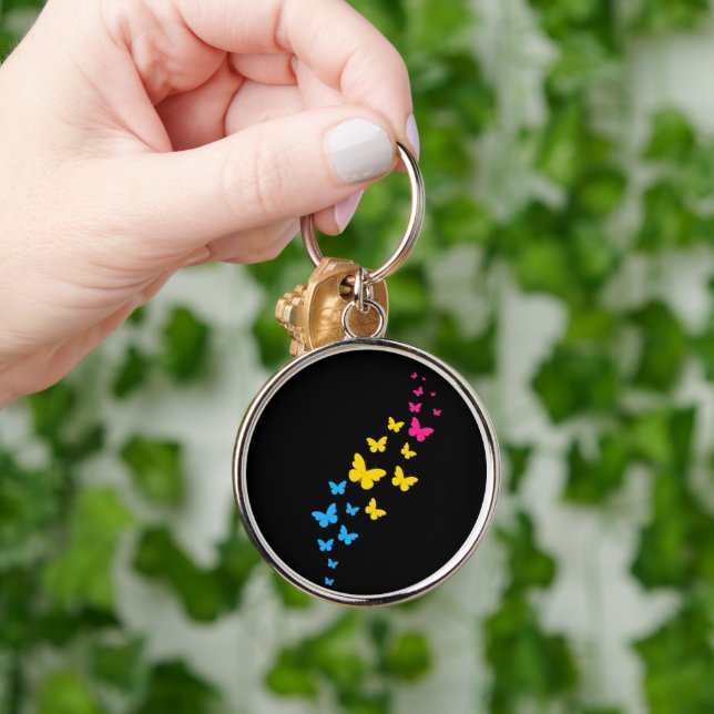 Llavero Camino de mariposa del Orgullo Pansexual (Mano)