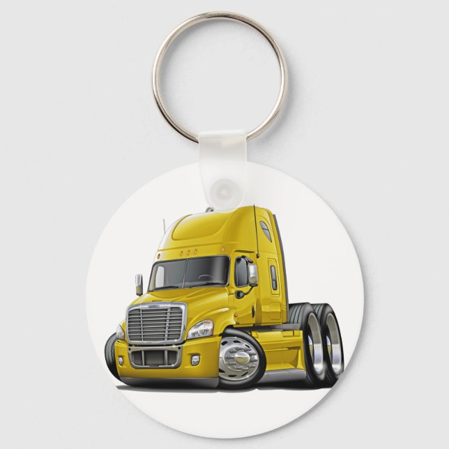 Llavero Camión amarillo Freightliner Cascadia (Anverso)