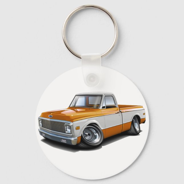 Llavero Camión Chevy C10 Naranja-Blanco 1970-72 (Anverso)