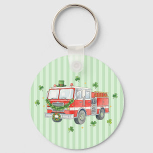 Llavero Camión de bomberos del día de San Patricio de bomb
