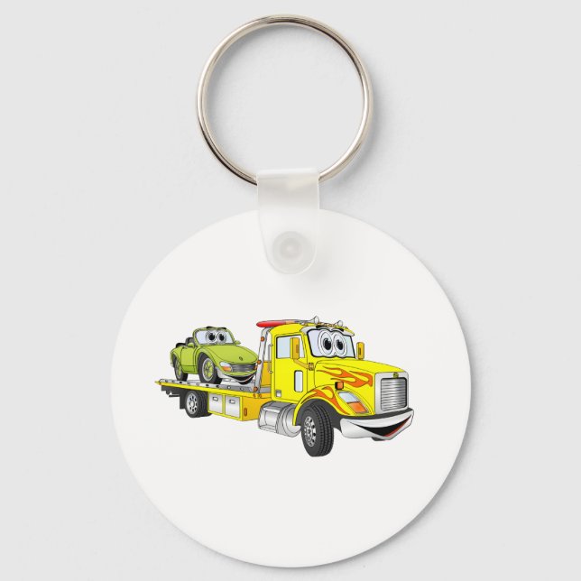 Llavero Camión de remolque con Personalizado amarillo (Anverso)