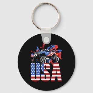 Llavero Camión Monstruo Niño Pequeño Usa Bandera Americana