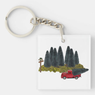 Llavero Camión vintage con árbol de Navidad