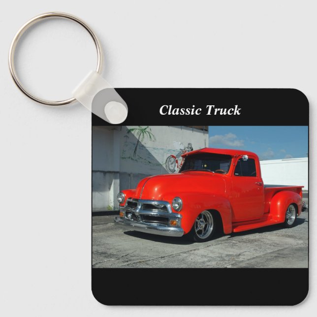 Llavero Camioneta Pick-up Roja Personalizada (Anverso)