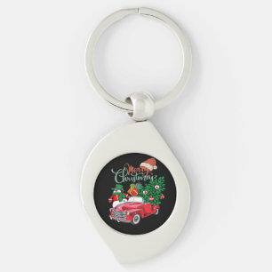 Llavero Camioneta Roja Recogida Árbol de Navidad Feliz Nav