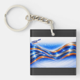 Llavero Camisa Aqualume Wave – Flujo abstracto azul naranj