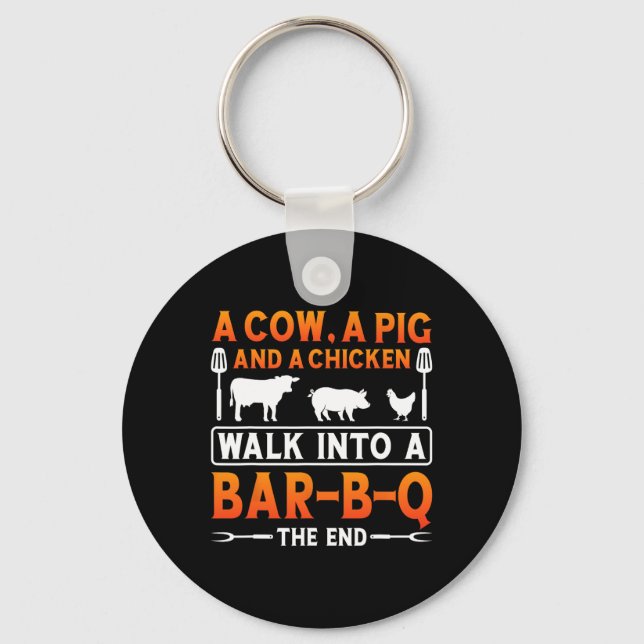 Llavero Camisa Bbq Una Vaca (Anverso)