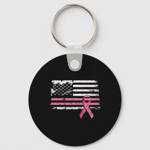 Llavero Camisa contra el cáncer de mama Bandera estadounid