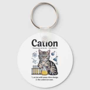 Llavero Camisa de catión Gato Ciencia Química Profesor Div