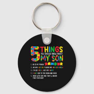 Llavero Camisa De Concienciación Sobre El Autismo 5 Cosas 