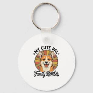 Llavero Camisa de familia Corgi Diseño vintage de amante d