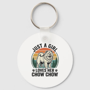 Llavero Camisa de perro Chow Chow Arte vintage para chica
