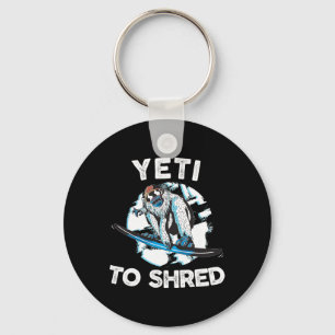 Llavero Camisas Rojas de pie de montaña Snowboard Yeti Sno