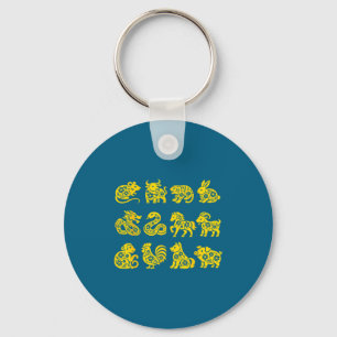 Llavero Camiseta Año Feliz Lunar Animales 12 Chinos