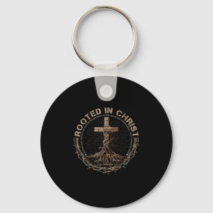 Llavero Camiseta arraigada en Cristo, Camiseta de Jesús, C