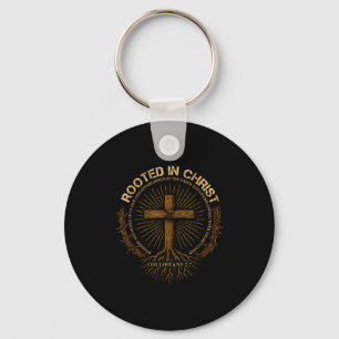 Llavero Camiseta arraigada en Cristo, Camiseta de Jesús, C