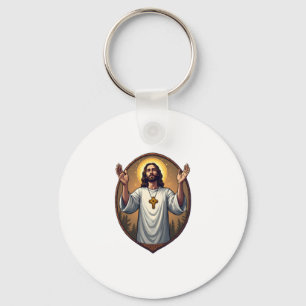 Llavero Camiseta Blanca Grabada Cristo Alfa Omega 2