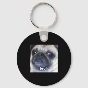 Llavero Camiseta Bonita Hermano Cara de Perro Pug Borrosa