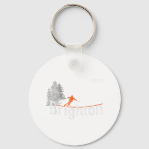 Llavero Camiseta Brighton Utah Vintage Skiing T estilo año