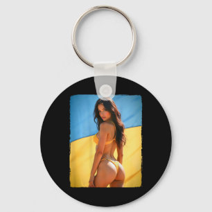 Llavero Camiseta Byck Print - Y Chica En Bikini Y Bandera 