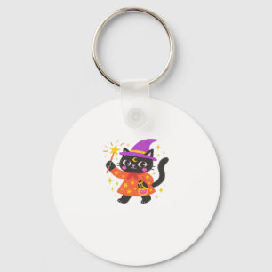 Llavero Camiseta clásica de Bruja Gatito Celestial Brillan