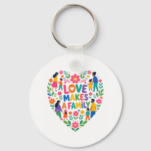 Llavero Camiseta Corazón Floral Hace Una Familia Con Amor