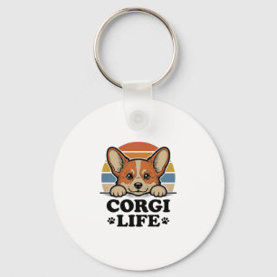 Llavero Camiseta Corgi Life Grabado Vintage Arte Amante Pe