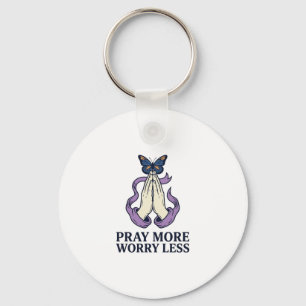 Llavero Camiseta Cristiana de Mariposa Reza Más Preocupa M