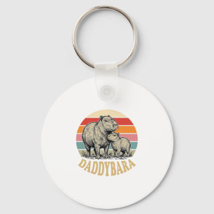 Llavero Camiseta Daddybara Capybara Dad Vintage Atardecer_