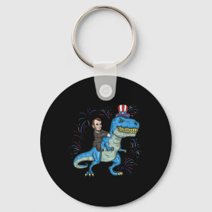 Llavero Camiseta de Abe Lincoln montando un dinosaurio T-r