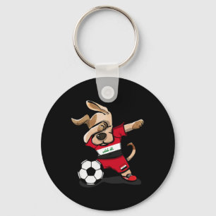 Llavero Camiseta de aficionados de fútbol de Irak con perr