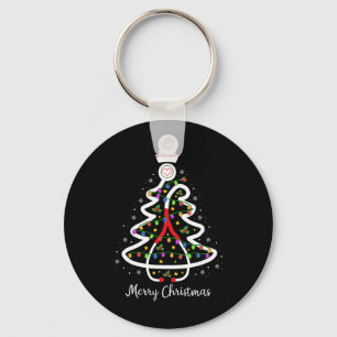 Llavero Camiseta de árbol de Navidad de enfermera estetosc