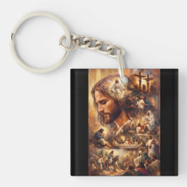 Llavero Camiseta de arte de Jesucristo | Cristiano Inspira