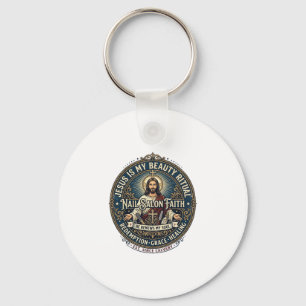 Llavero Camiseta de artista de uñas Tech Jesus inspirador